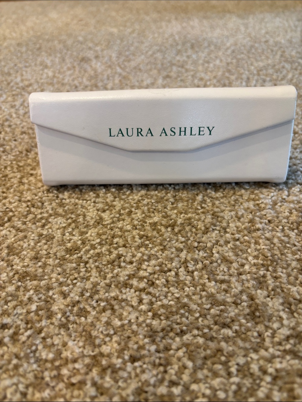Laura Ashley White Eyewear Case with Green Logo
